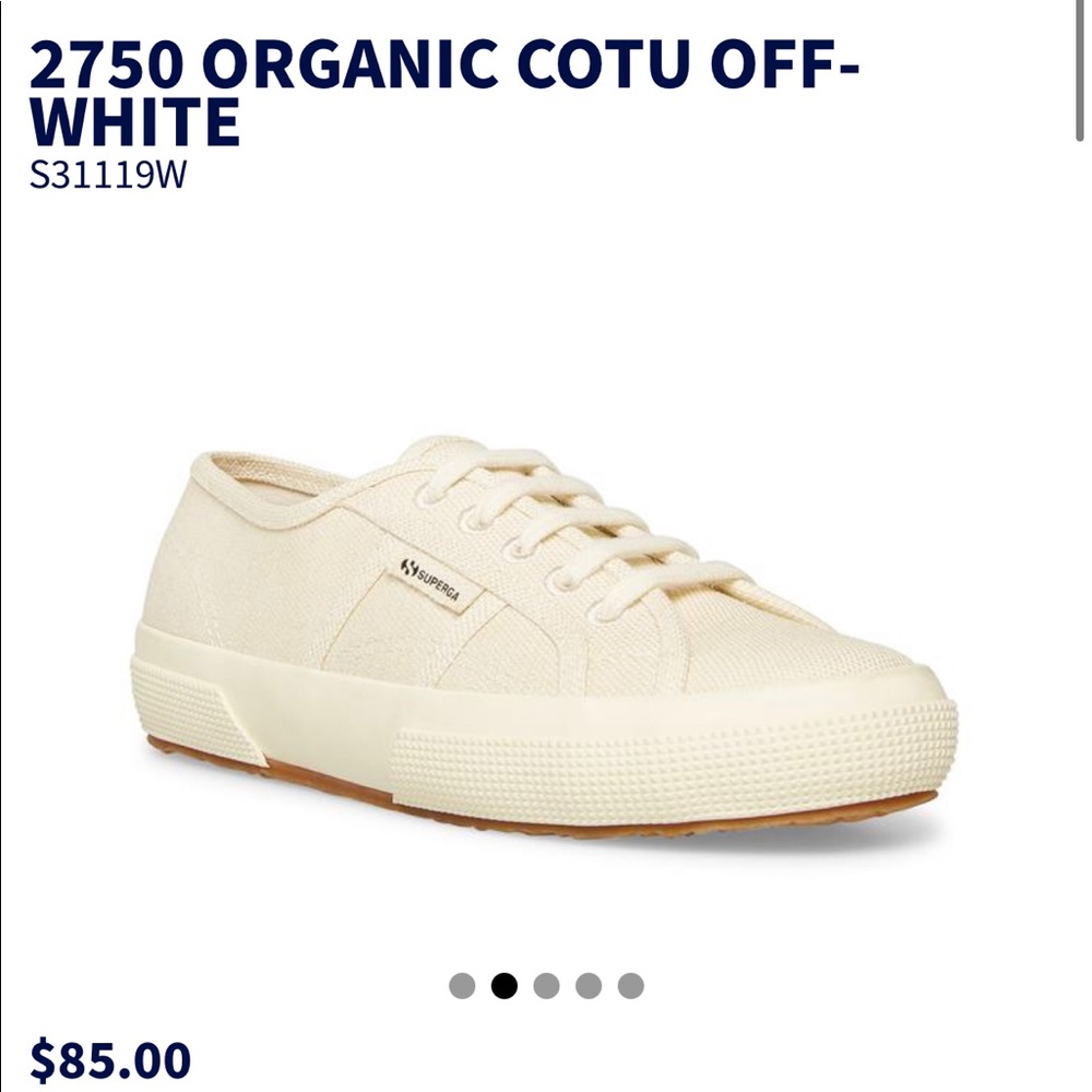 Superga 2750 ORGANIC COTU OFF-WHITE Size 7.5